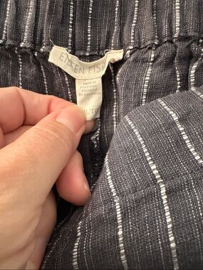 Eileen Fisher Black with White Stripe Cropped Pants
